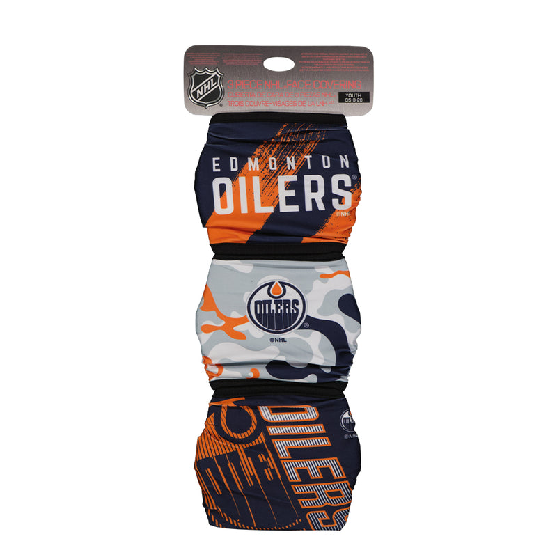 NHL - Kids' (Youth) Edmonton Oilers 3 Pack Face Mask (HK5BOFEFK-OIL)